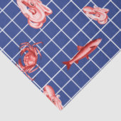 Papier Mousseline Plus Rouge et Marine Nautique Série Design 6 (Détail)