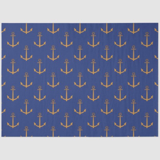 Papier Mousseline Plus Rouge et Marine Nautique Série Design 7 (Recto)