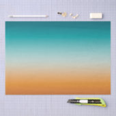 Papier Mousseline Plutôt Ombre Sunny Orange & Turquoise Blue Gradien (Artisanat)