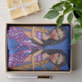 Papier Mousseline Plutôt sombre Haired Purple Mermaid Harp Océan (Cadeau)