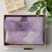 Papier Mousseline Poche violette dynamique et aquarelle or (Cadeau)