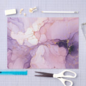 Papier Mousseline Poche violette dynamique et aquarelle or (Artisanat)