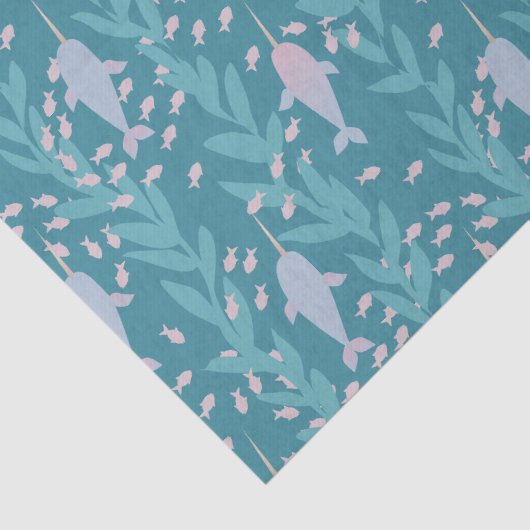 Papier Mousseline Pod ambulant Pastel de Narwhals (Détail)