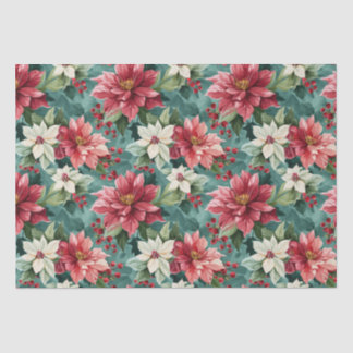 Papier Mousseline Poinsettia de Noël classique