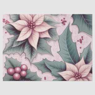Papier Mousseline Poinsettia de Noël rose