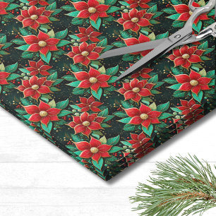 Papier Mousseline Poinsettia Noël
