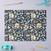 Papier Mousseline Poinsettia noir arrière - plan vacances hiver wrap (Artisanat)