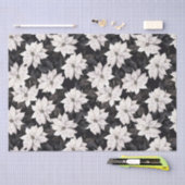 Papier Mousseline poinsettia noir et blanc chic (Artisanat)