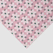 Papier Mousseline Poinsettias blancs sur Noël rose (Détail)