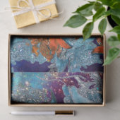 PAPIER MOUSSELINE POINSETTIAS BLEU ROUGE, ÉTOILES DE NOËL EN ÉCLAIRA (Cadeau)