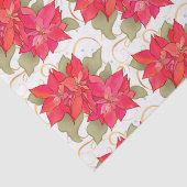 Papier Mousseline Poinsettias de Noël classique Papier Tissu (Détail)