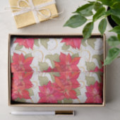 Papier Mousseline Poinsettias de Noël classique Papier Tissu (Cadeau)