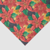 Papier Mousseline Poinsettias Noël Floral (Détail)