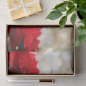 Papier Mousseline Poinsettias rouges avec Golden Bokeh Noël (Cadeau)