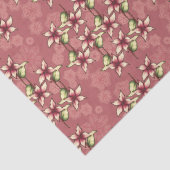 Papier Mousseline Poinsettias rouges et flocons de neige Noël (Détail)