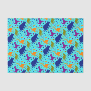 Papier Mousseline Point de polka de dinosaure coloré pour des