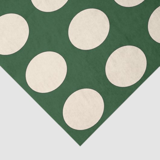 Papier Mousseline Point de Polka d'ivoire vert (Détail)