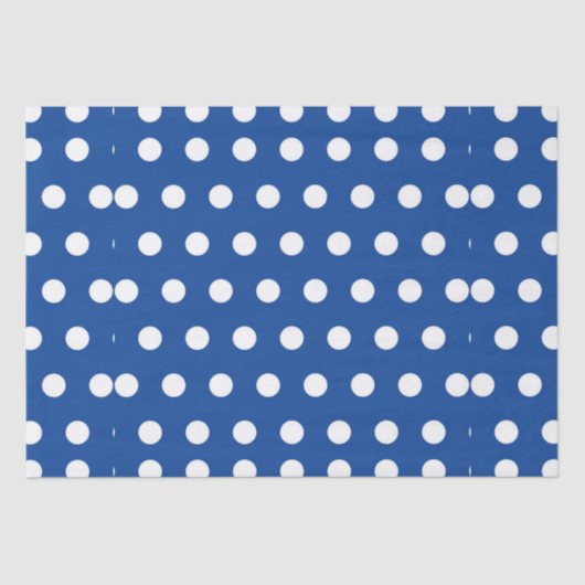 Papier Mousseline Point Polka blanc sur Arrière - plan bleu   (Recto)