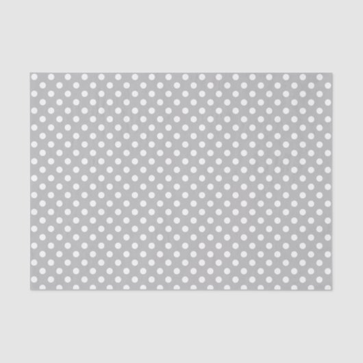 Papier Mousseline Point Polka blanc sur le papier gris (Recto)