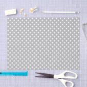 Papier Mousseline Point Polka blanc sur le papier gris (Artisanat)