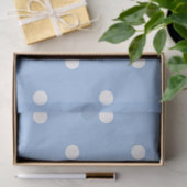 Papier Mousseline Point Polka bleu blanc (Cadeau)