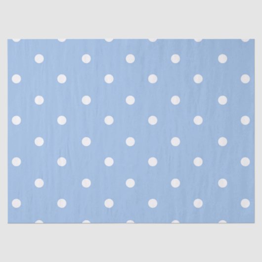 Papier Mousseline Point Polka bleu blanc (Recto)