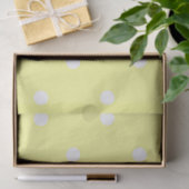 Papier Mousseline Point Polka jaune blanc (Cadeau)