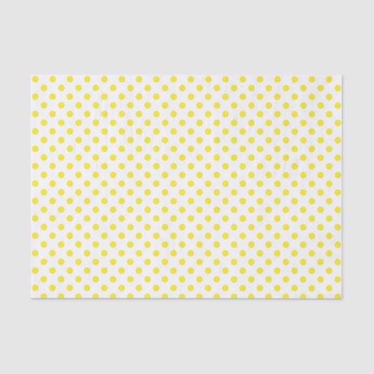Papier Mousseline Point Polka jaune sur le papier blanc (Recto)