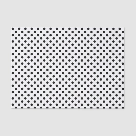Papier Mousseline Point Polka noir sur papier blanc (Recto)