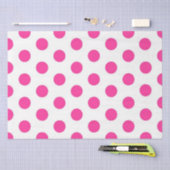 Papier Mousseline Point Polka rose (Artisanat)