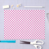 Papier Mousseline Point Polka rose chaud sur le papier blanc (Artisanat)