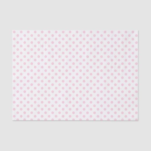 Papier Mousseline Point Polka rose pâle sur papier blanc (Recto)