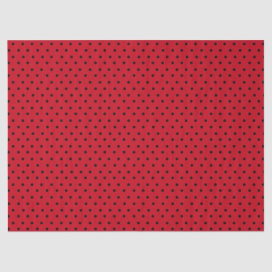Papier Mousseline Point Polka rouge (Recto)
