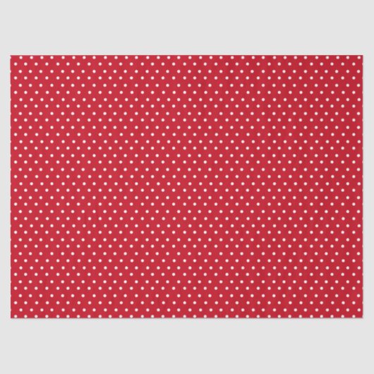 Papier Mousseline Point Polka rouge (Recto)