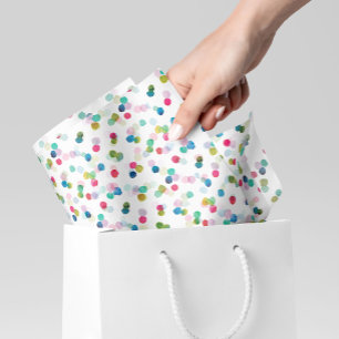 Papier Mousseline Pointe Polka Aquarelle