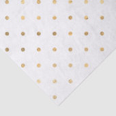 Papier Mousseline Pointe Polka blanc et Parties scintillant or (Détail)