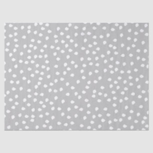 Papier Mousseline Pointe Polka minimale gris et blanc