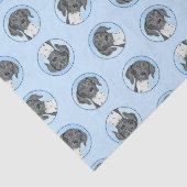 Papier Mousseline Pointeur allemand peint art original (Détail)