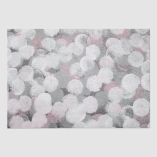 Papier Mousseline Points Abstraits rose et blanc