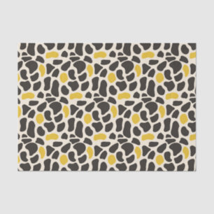 Papier Mousseline Points animaux noirs et jaunes Imprimer