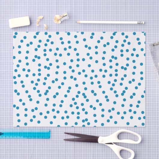 Papier Mousseline Points Aqua Confetti (Artisanat)