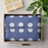 Papier Mousseline Points blancs bleus (Cadeau)