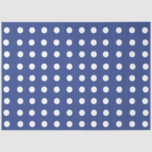 Papier Mousseline Points blancs bleus (Recto)