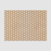 Papier Mousseline Points Blancs Simples sur Kraft Brun Rustique Faux (Recto)