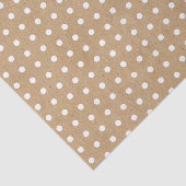 Papier Mousseline Points Blancs Simples sur Kraft Brun Rustique Faux (Détail)