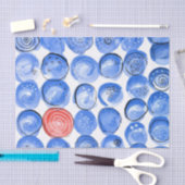 Papier Mousseline Points bleus Abstraits (Artisanat)