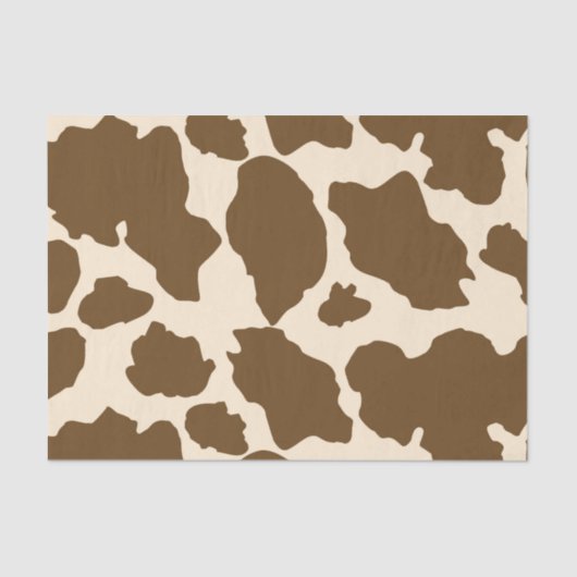 Papier Mousseline Points Brown Vache Imprimer Fermier Animaux de fer (Recto)