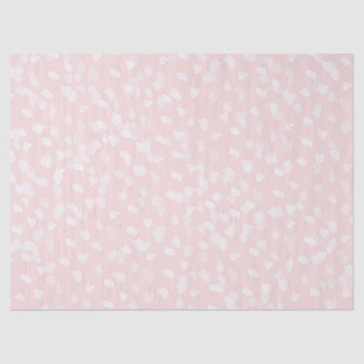 Papier Mousseline Points Chic Rose Blanc (Recto)