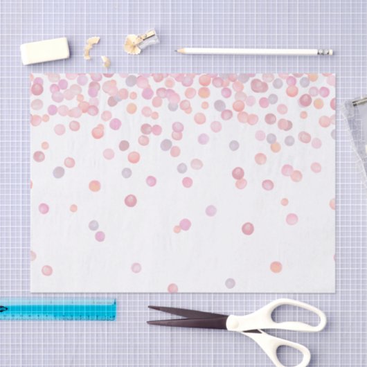 Papier Mousseline Points Confetti Aquarelle Rose Doux (Artisanat)