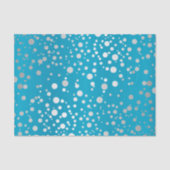 Papier Mousseline Points Confetti Bleus et Argent (Recto)